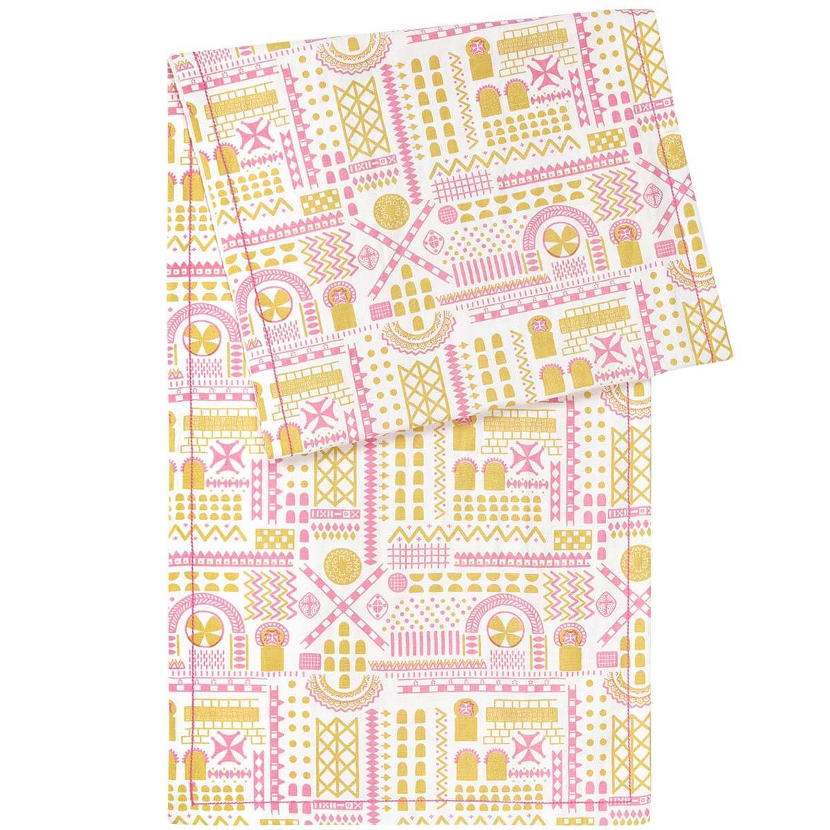 White Stone Symbol Table Runner