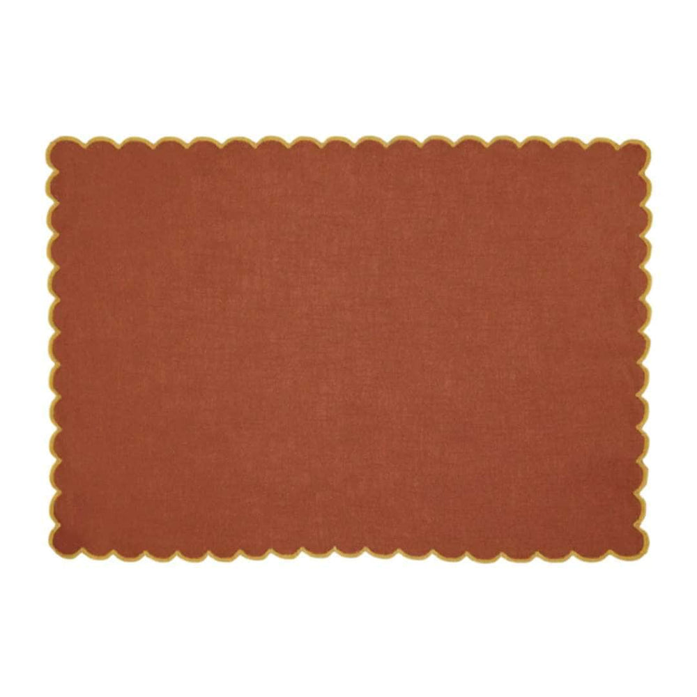 Aurora Placemat, Terracotta with Yellow
