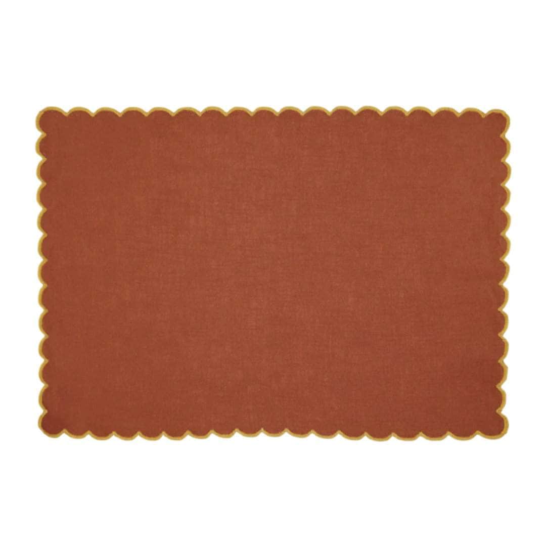 Aurora Placemat, Terracotta with Yellow