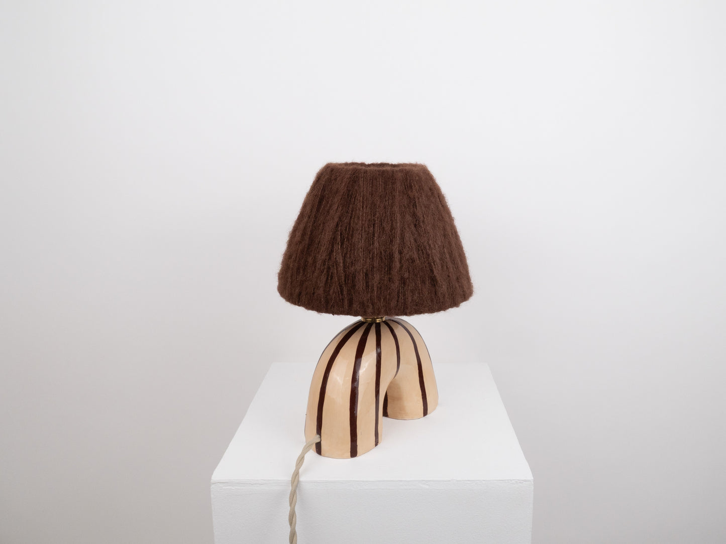 'Me' Table Lamp - Brown Stripes
