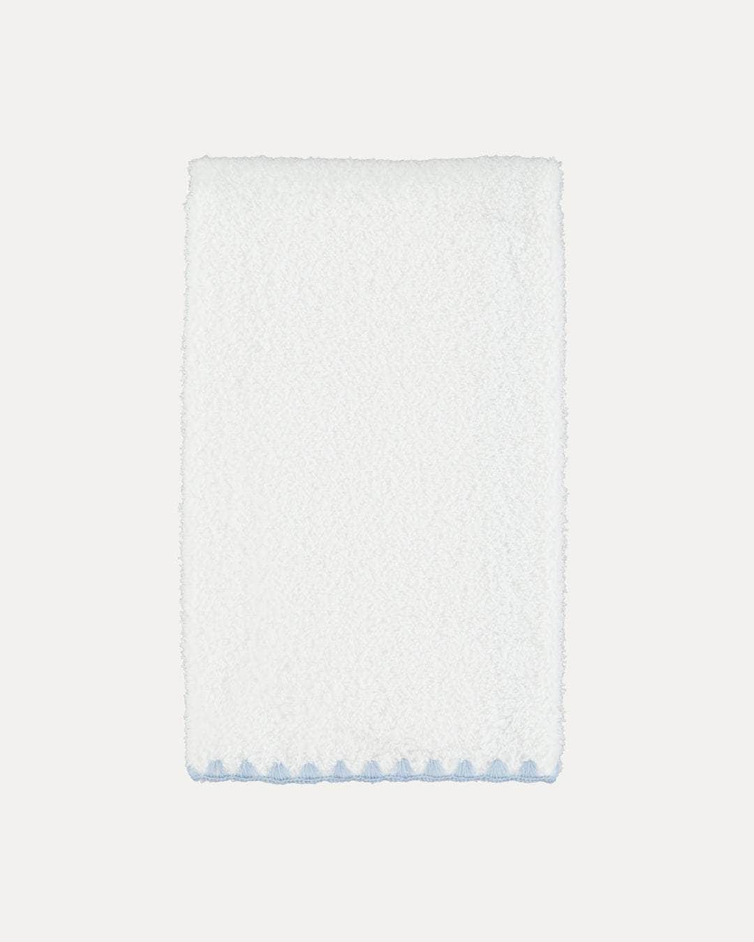 White and Blue Shell Bath Towel