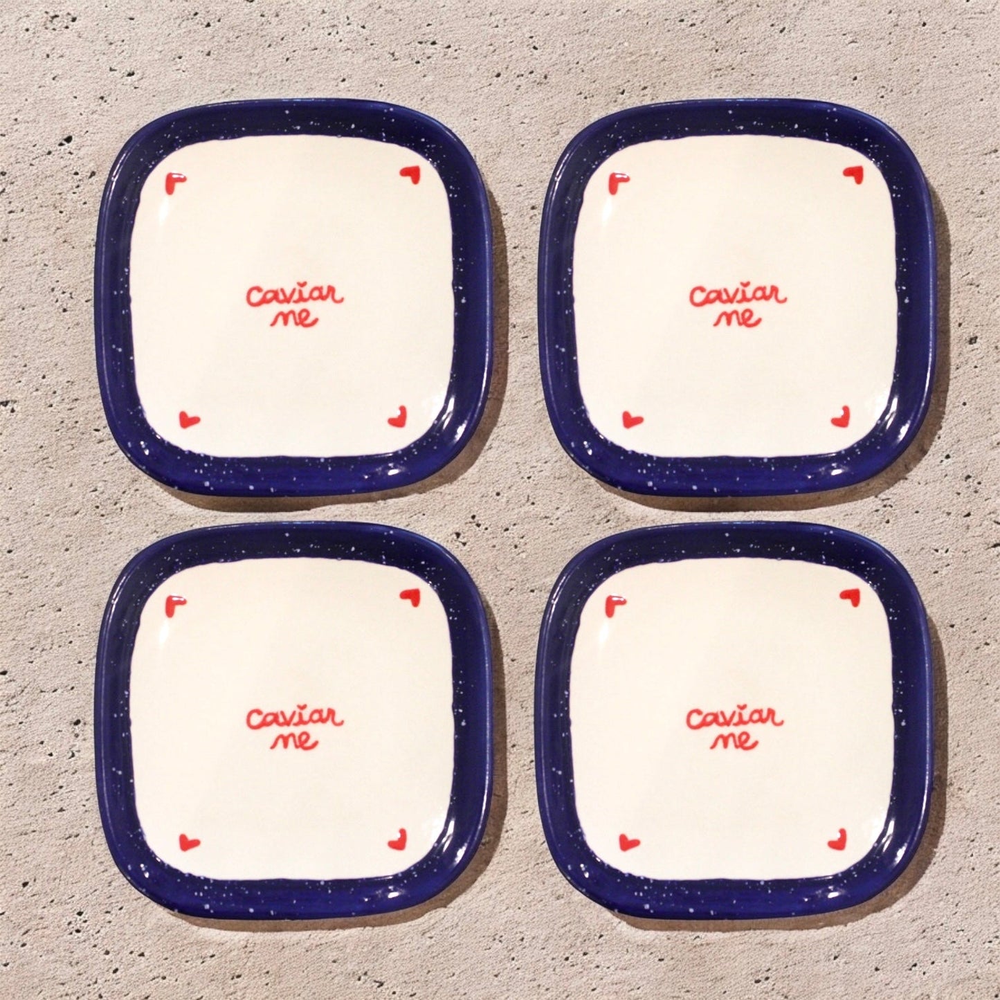 "Caviar me" Tiny Plates/Collection of Four
