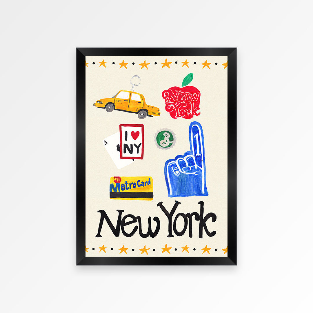New York Travel Trinket Hand Painted Print