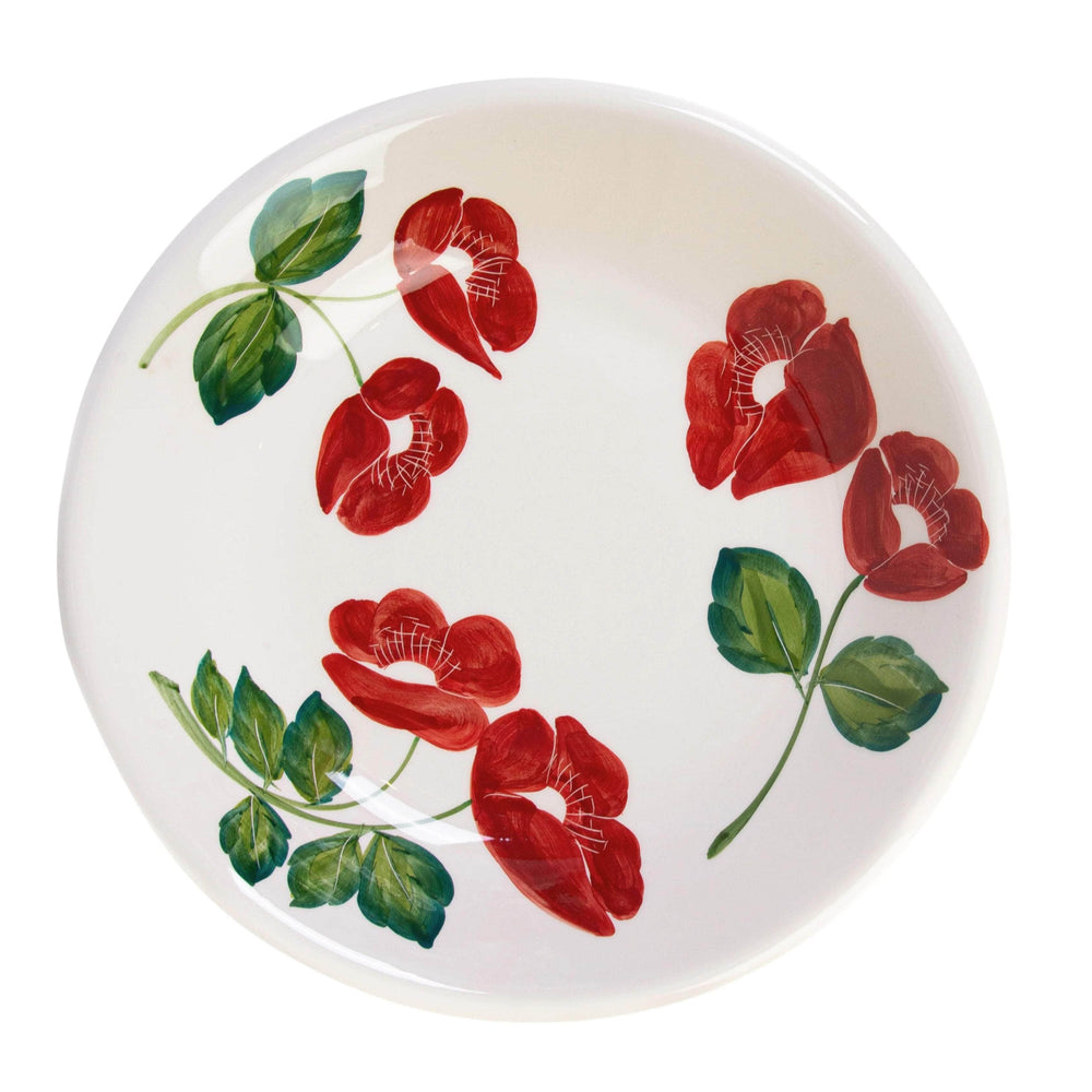 Scarlet Floral Salad Serving Bowl