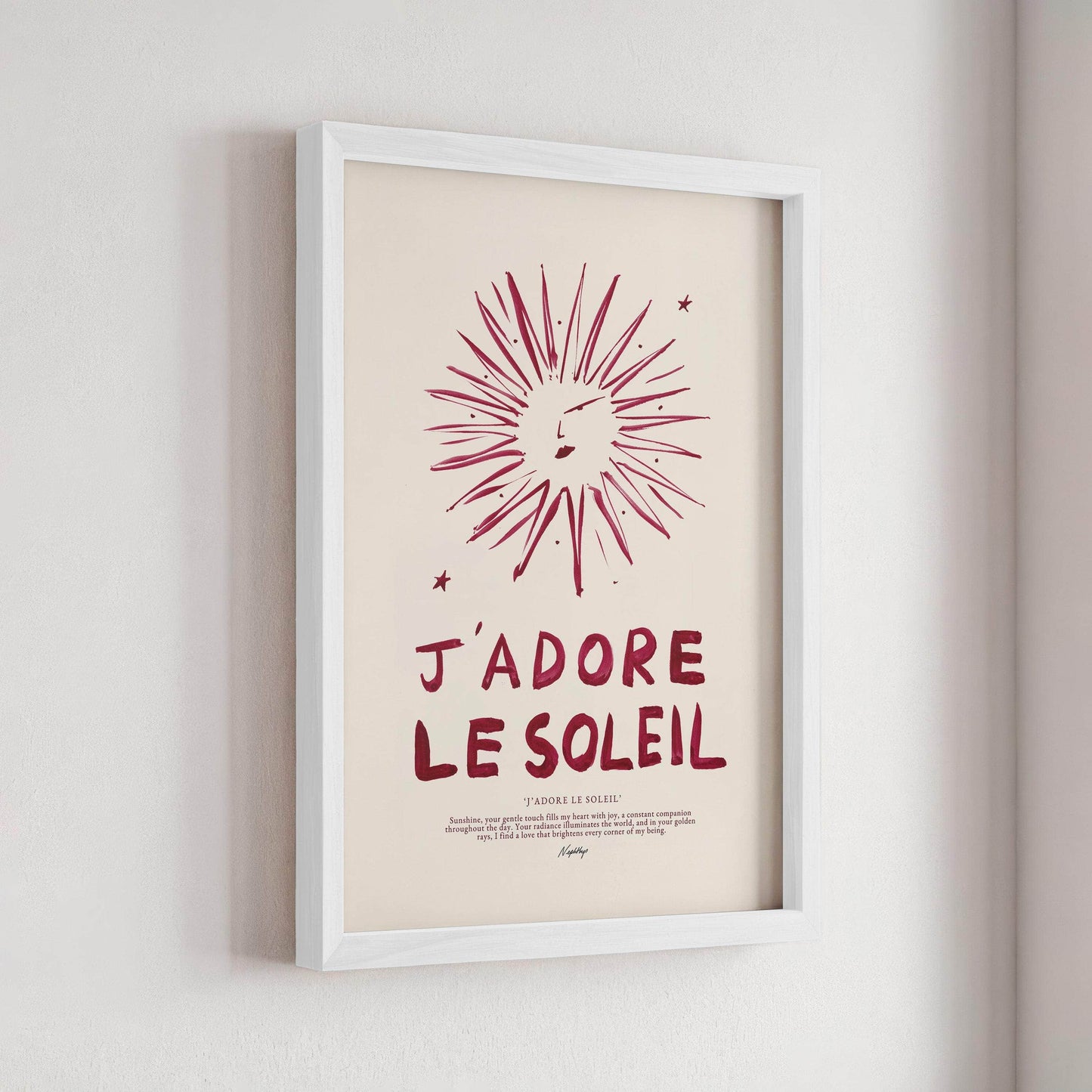 J'adore Le Soleil Print(Brush Stroke Red)