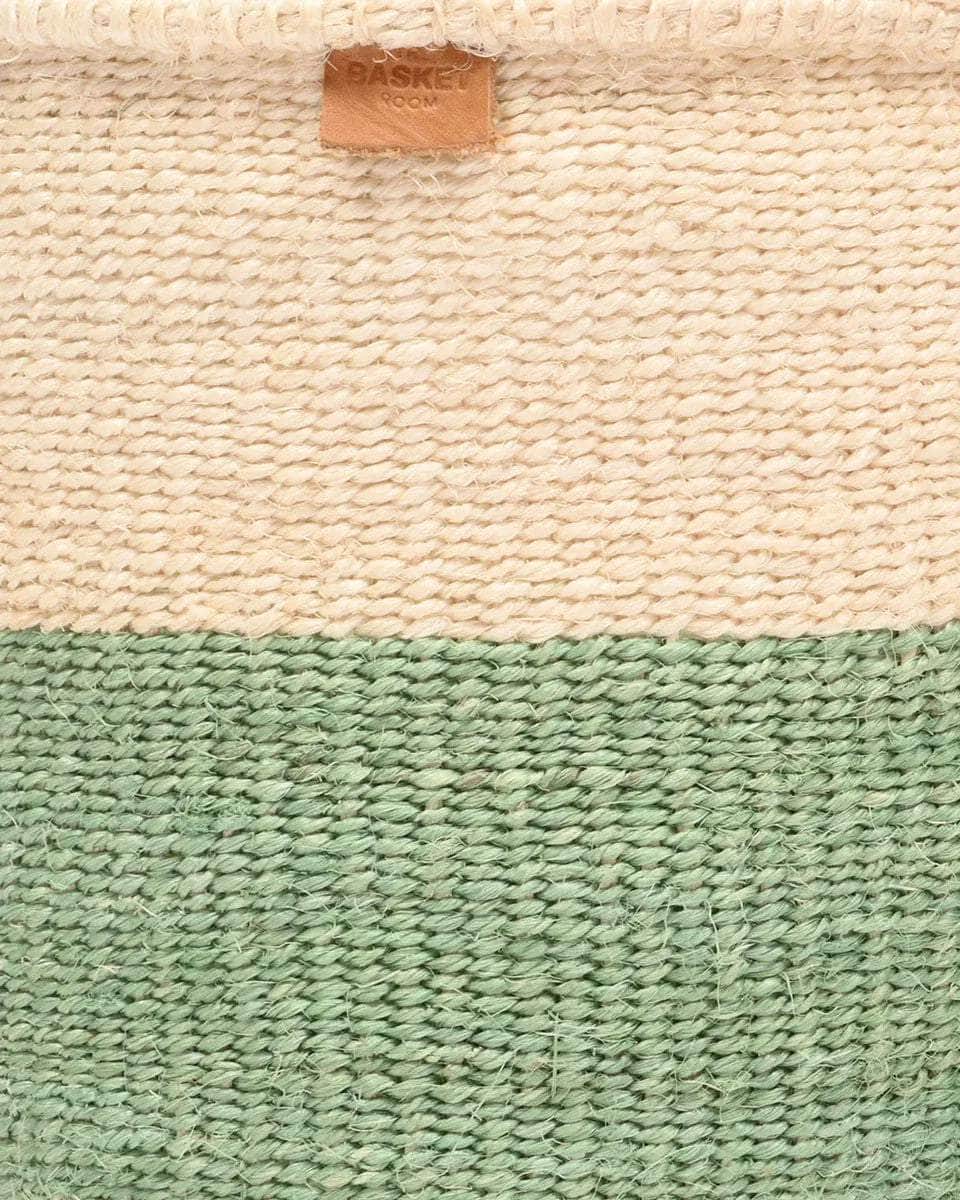 WILAYA: Green Colour Block Woven Basket