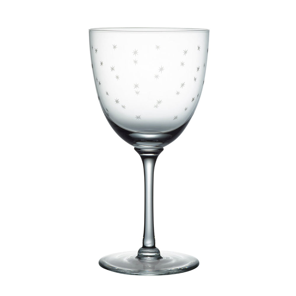 Large Crystal Wine Glasses with Stars Design