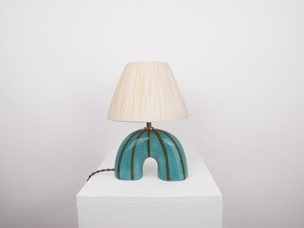 'Me' Table Lamp - Green Stripes