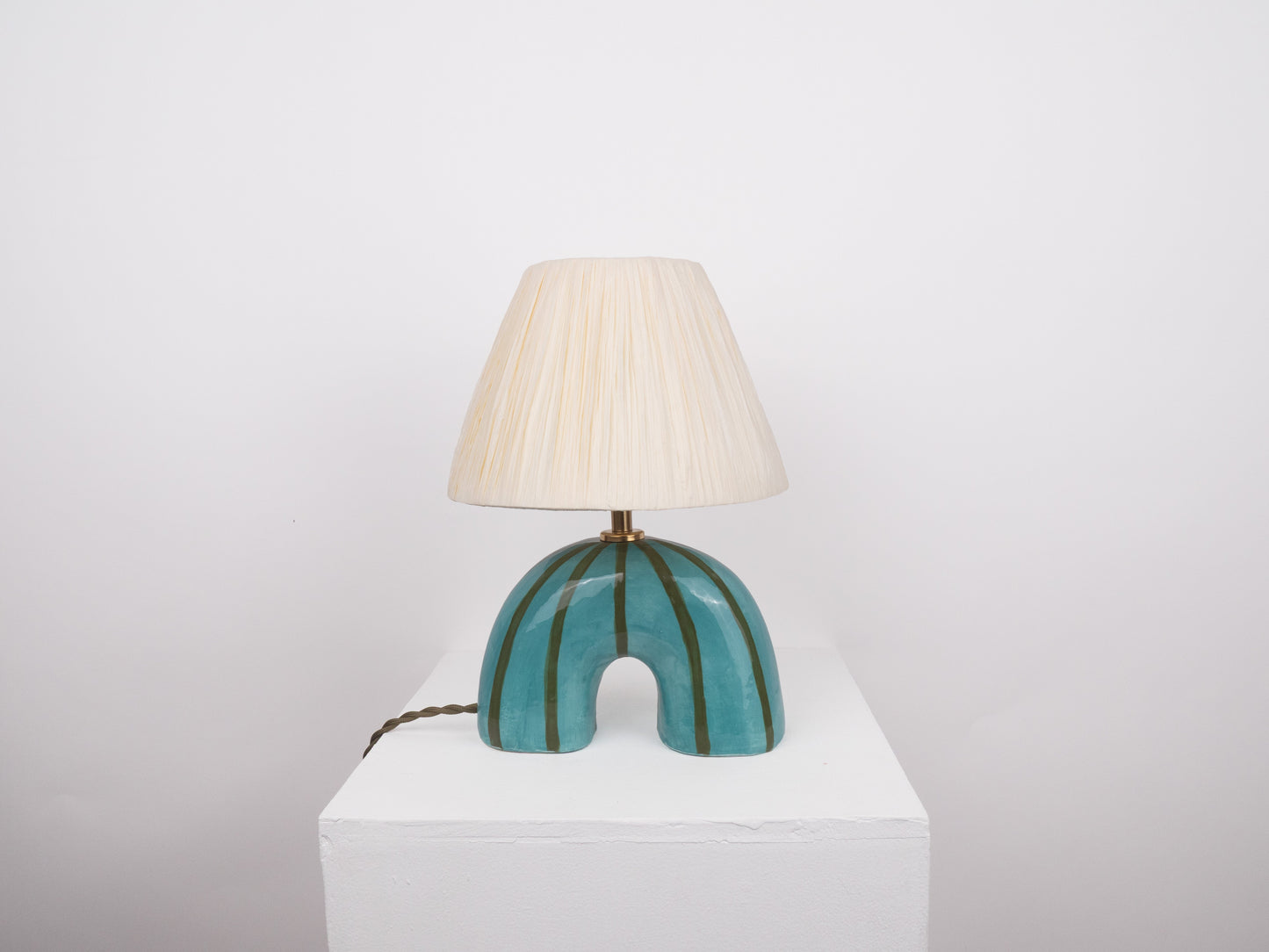 'Me' Table Lamp - Green Stripes