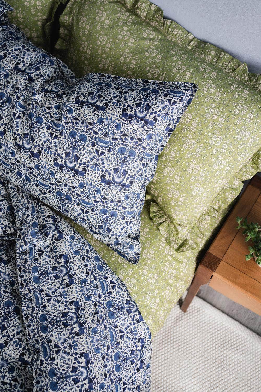 Frill Edge Pillowcase Made With Liberty Fabric Capel Pistachio