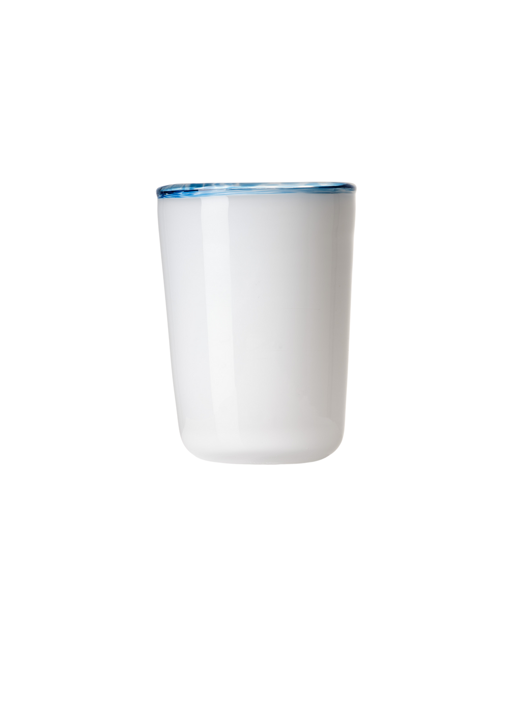 Thyme Hand Blown Water Glass in White/Blue