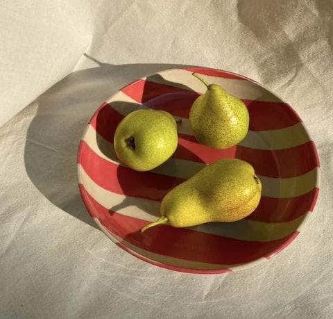 Duci Striped Bowl in Red