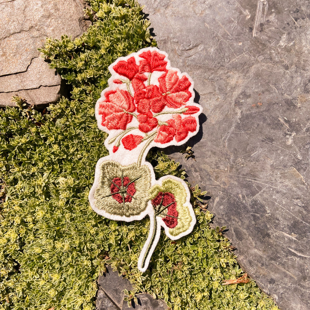 Iron on Geranium Patch