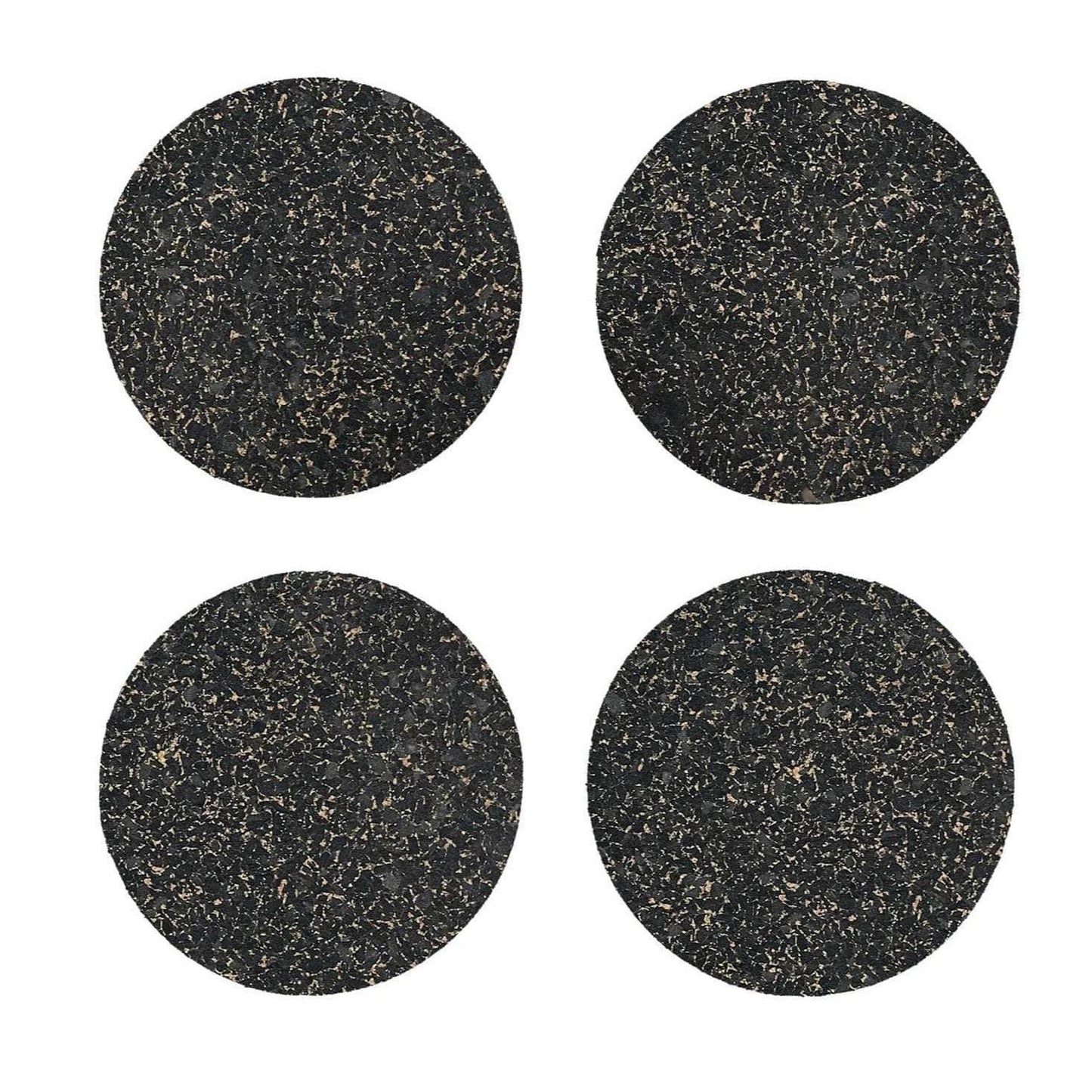 Charcoal Speckled Round Cork Coasters - Set of 4