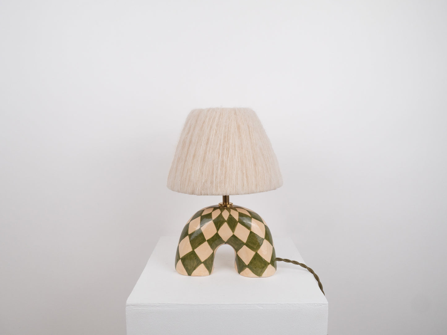 'Me' Table Lamp - Green Diamonds