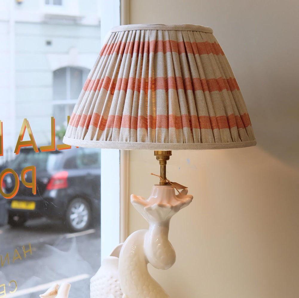 Made to Order Hand Pleated Empire Lampshade in Bold Stripe Linen