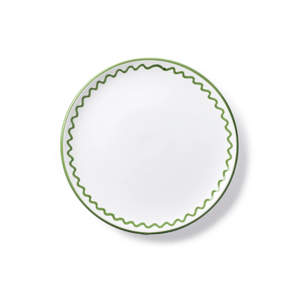 Lunch Plate - Olive Green Zigzag