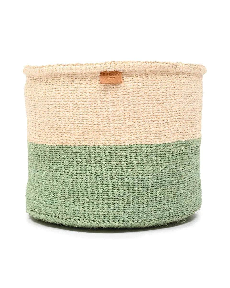 WILAYA: Green Colour Block Woven Basket