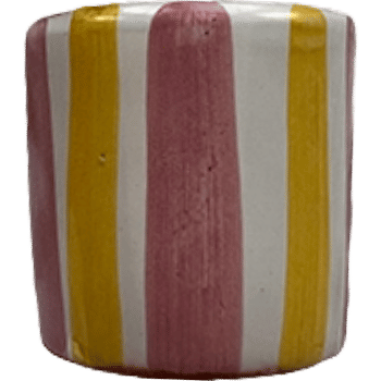 Coffee Cup – Pink and Ochre Stripes