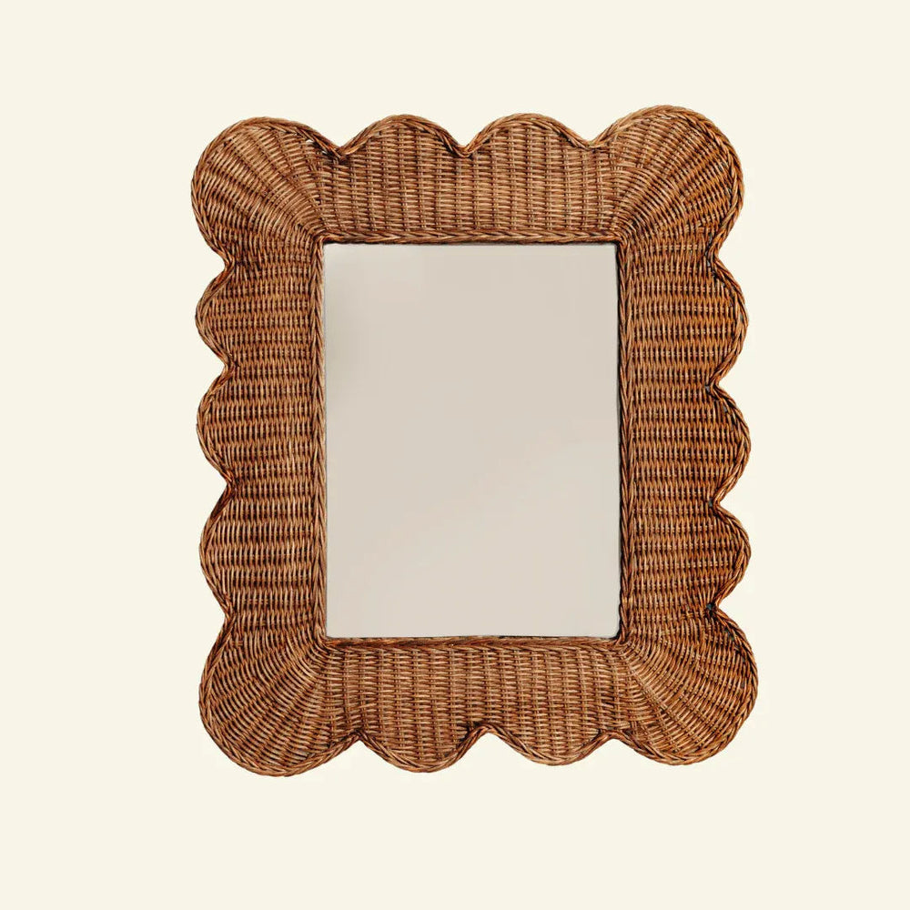 Mimi Scalloped Mirror Medium (Teak)