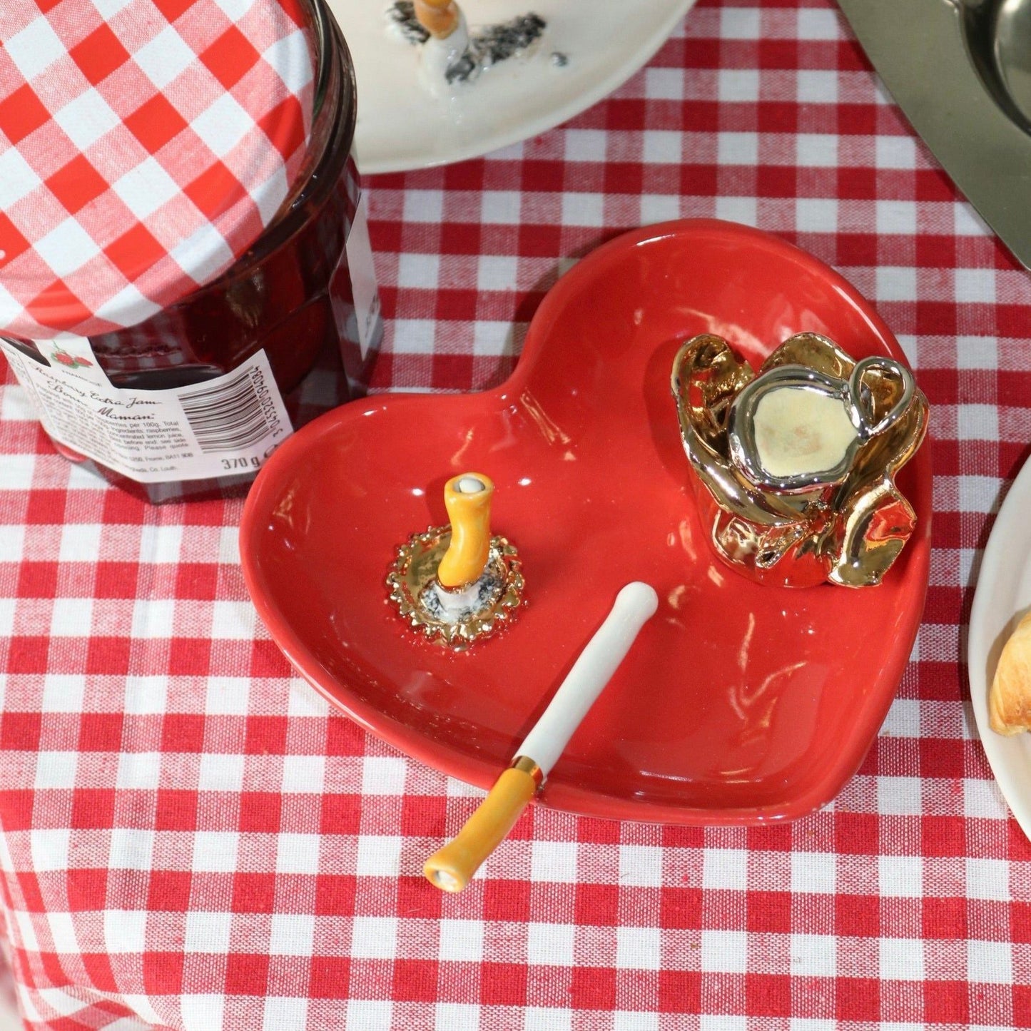 Rounded Champagne Heart Ashtray