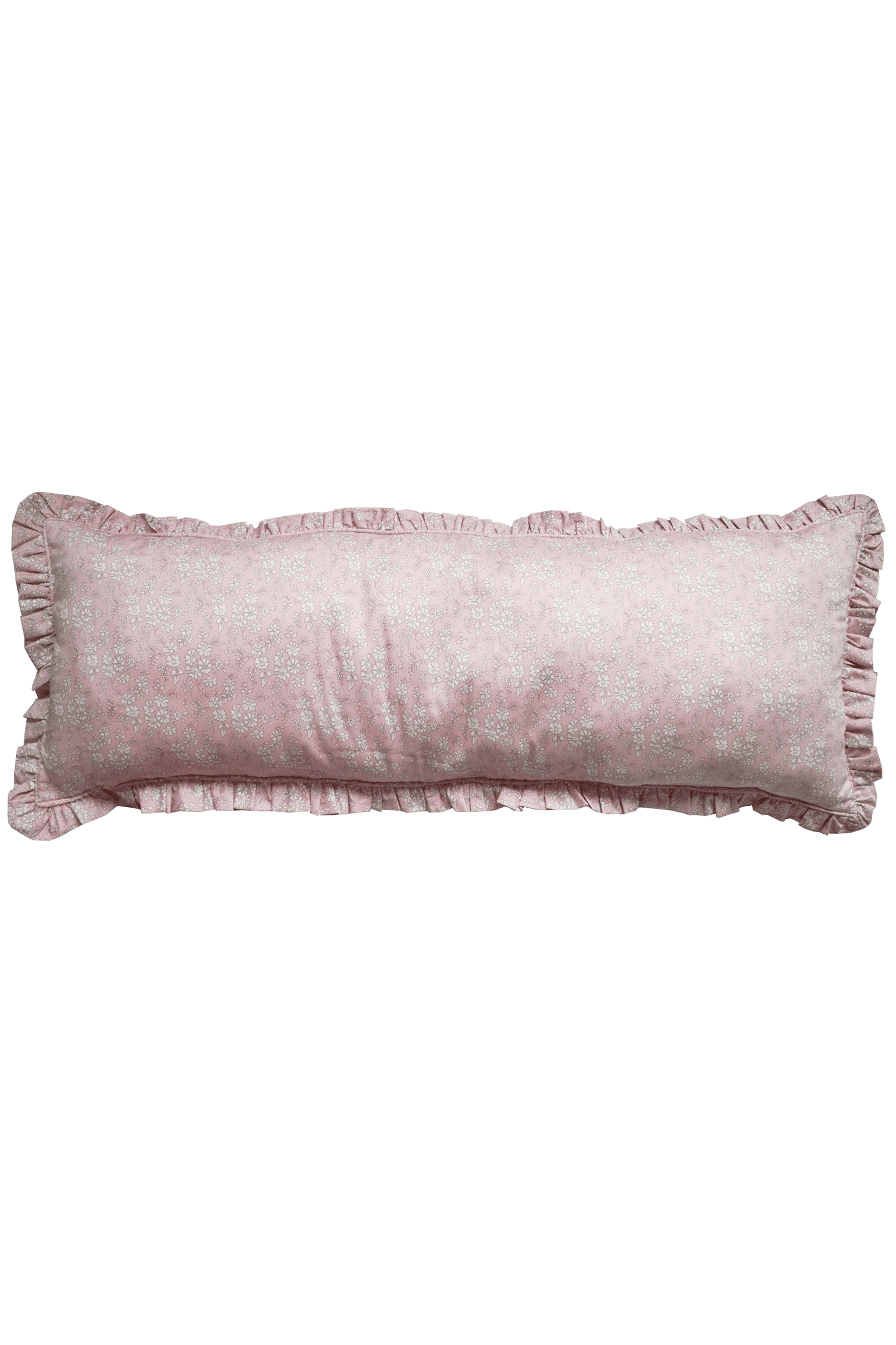 Ruffle Bolster Lumbar Cushion Made With Liberty Fabric Capel Pink