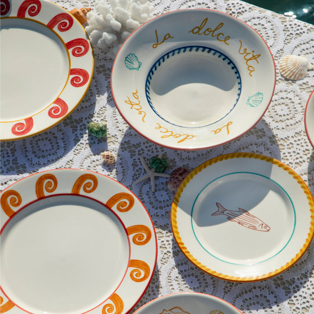 Smile Fish Dessert Plate Set-Of-Two