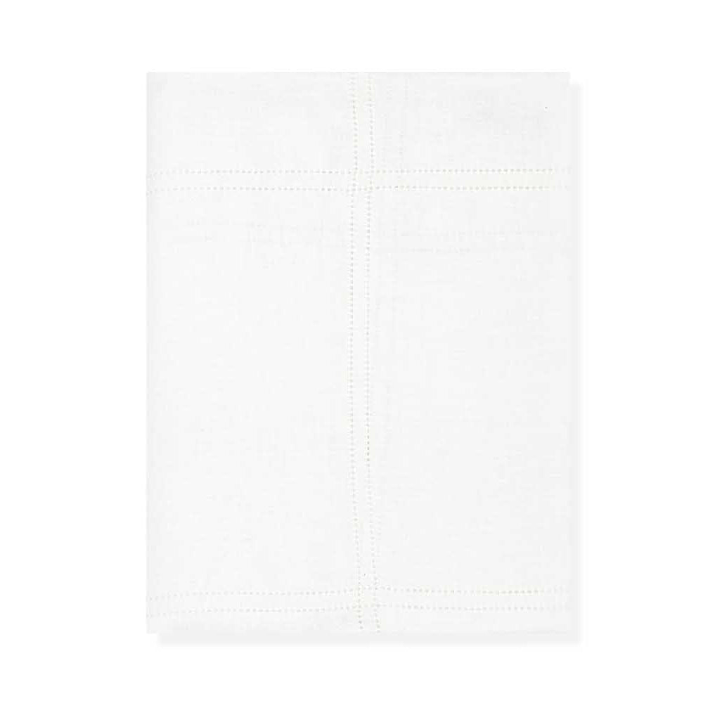 Double Hemstitch Check Round Tablecloth