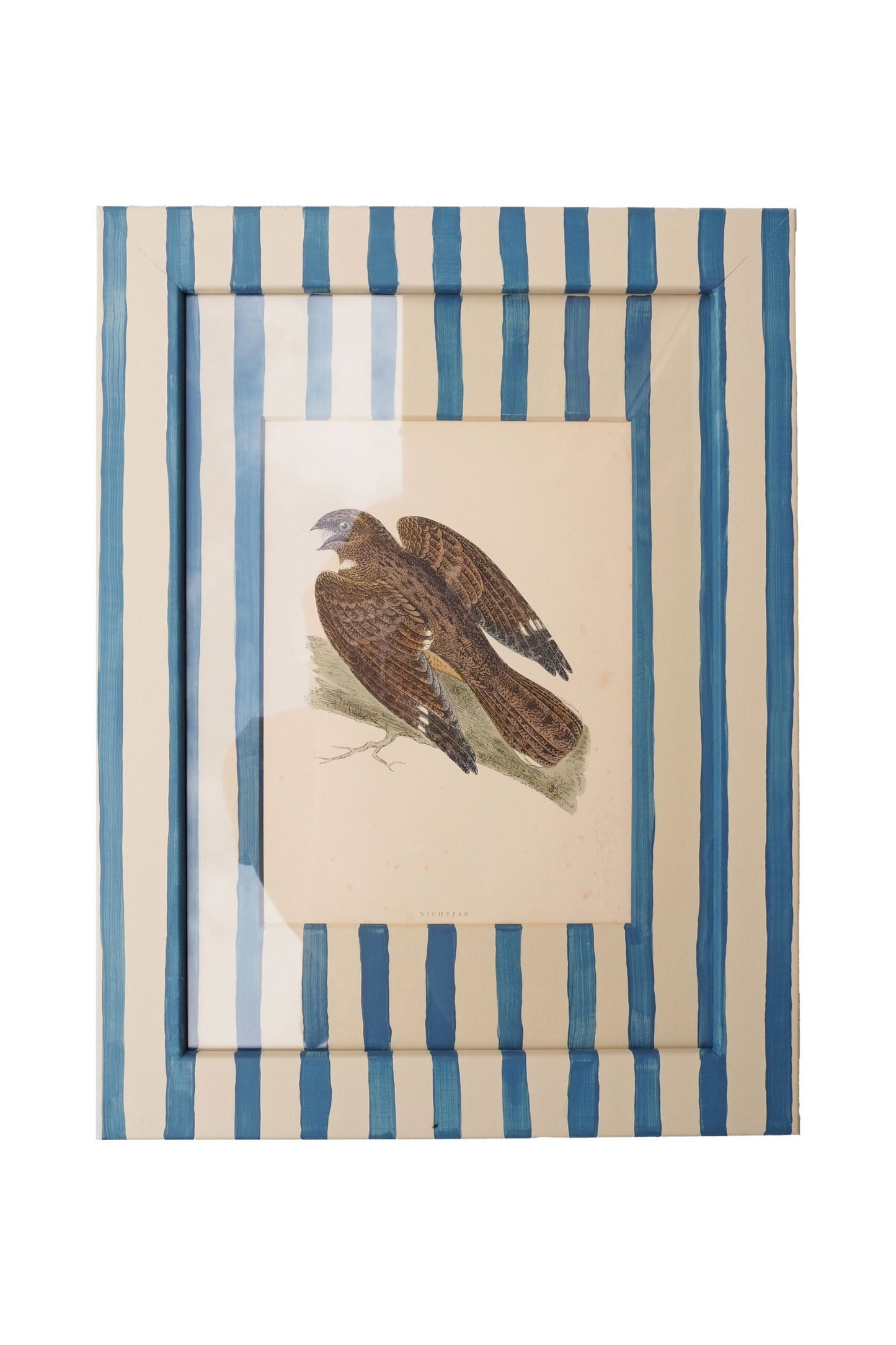 Antique Bird in Hand Painted Frame