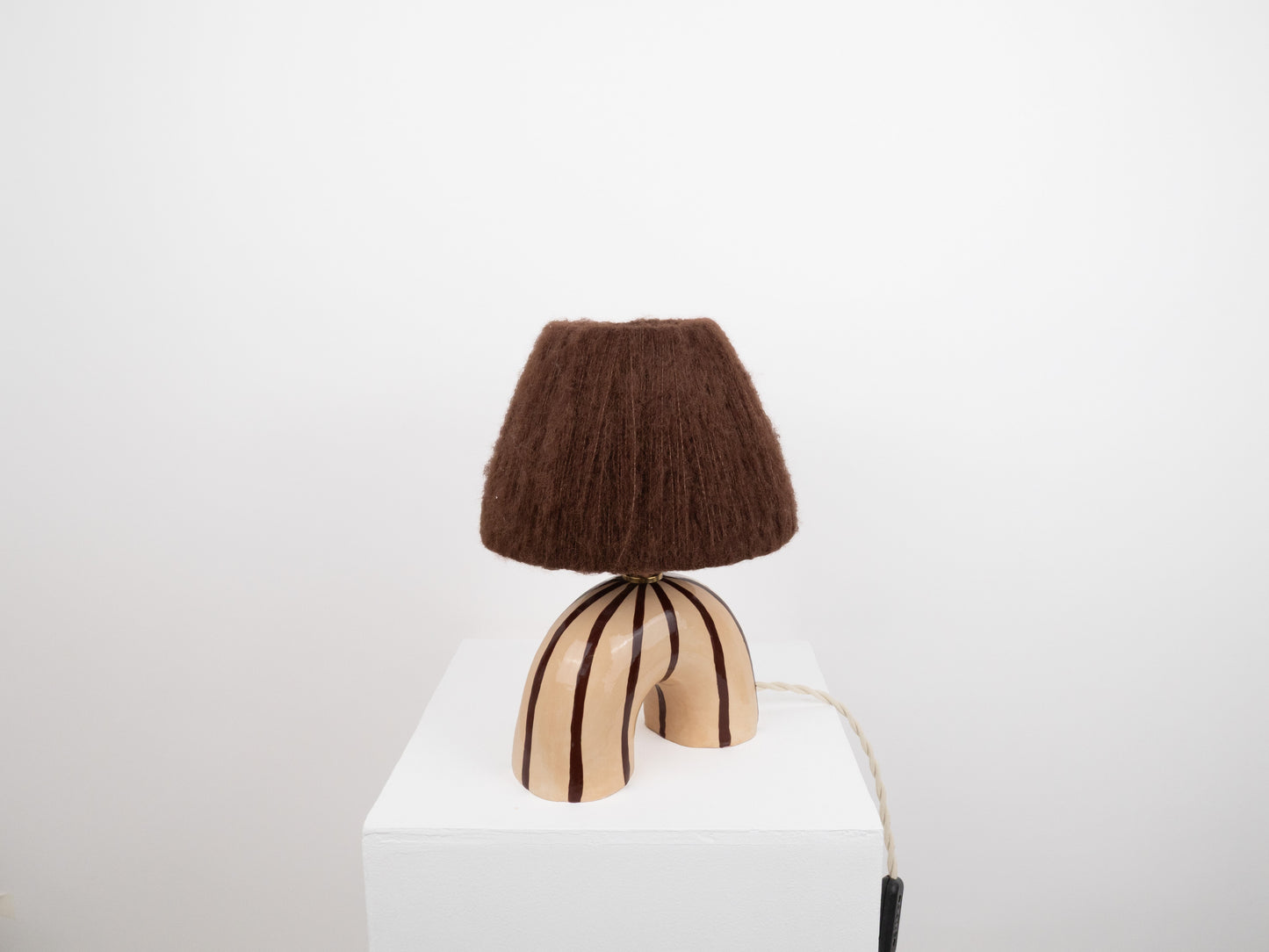 'Me' Table Lamp - Brown Stripes
