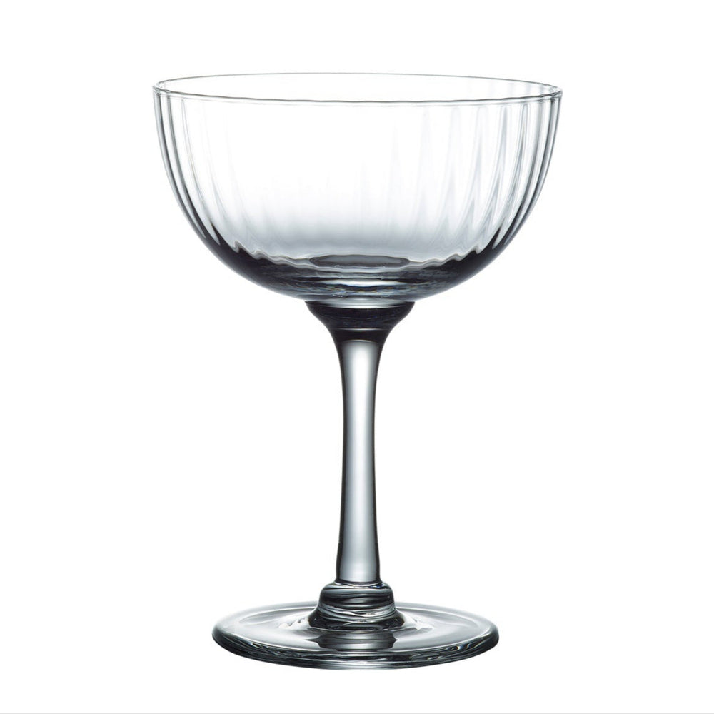 Crystal Champagne Saucers with Ripple Design