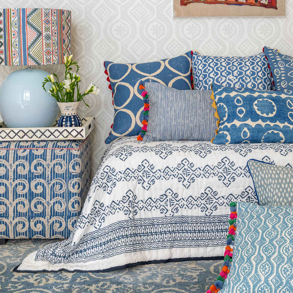 Double Mali Kahala Quilt Indigo