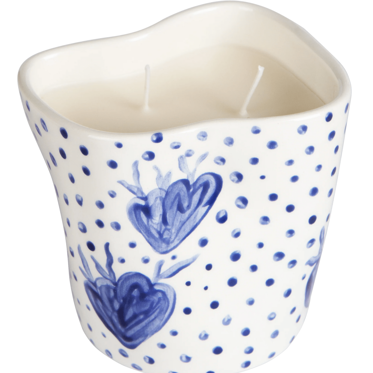 Blue Coral & Dots Candle