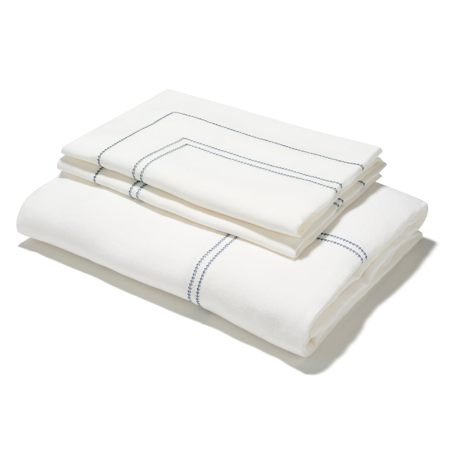 Duvet Cover Hemstitch Prussian Blue