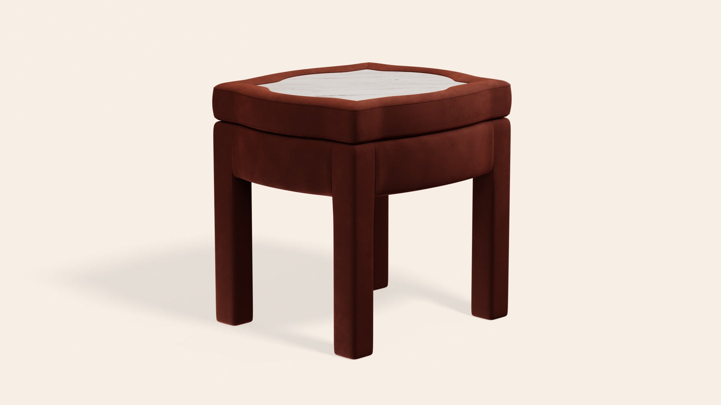 Piero Footstool, Cinnamon Velvet