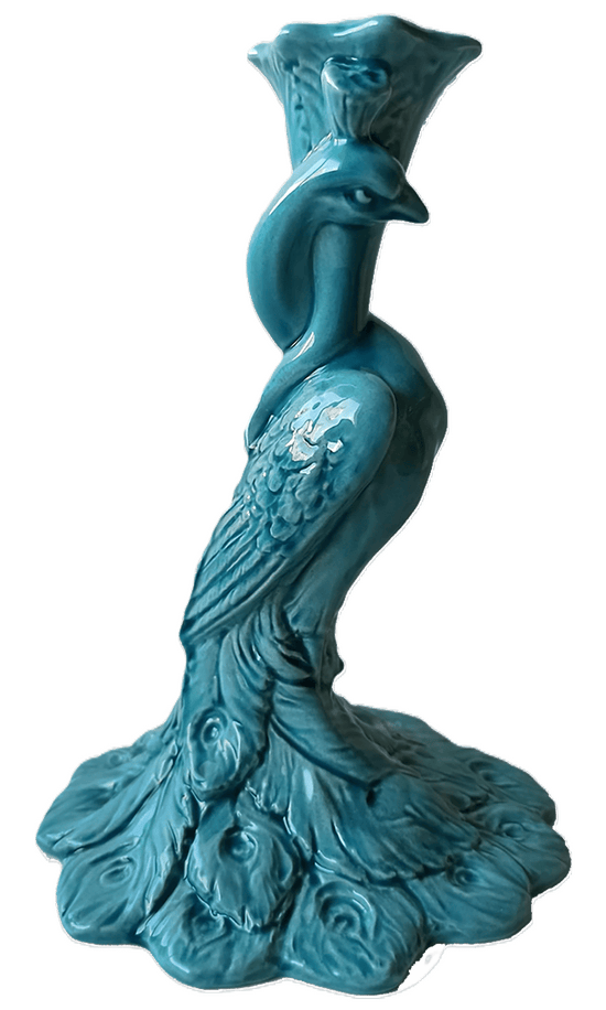 La Managerie Ottomane  Peacock Candlestick Blue