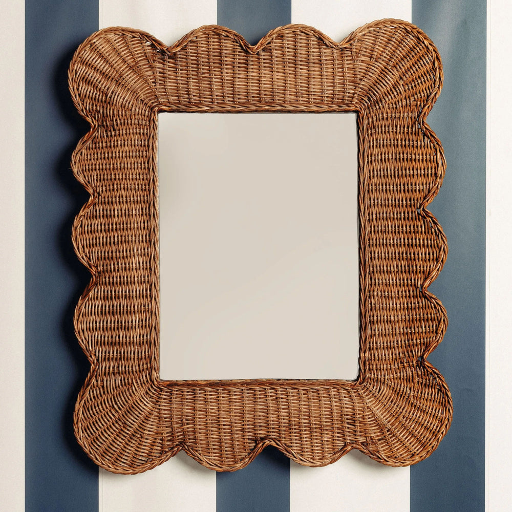 Mimi Scalloped Mirror Medium (Teak)