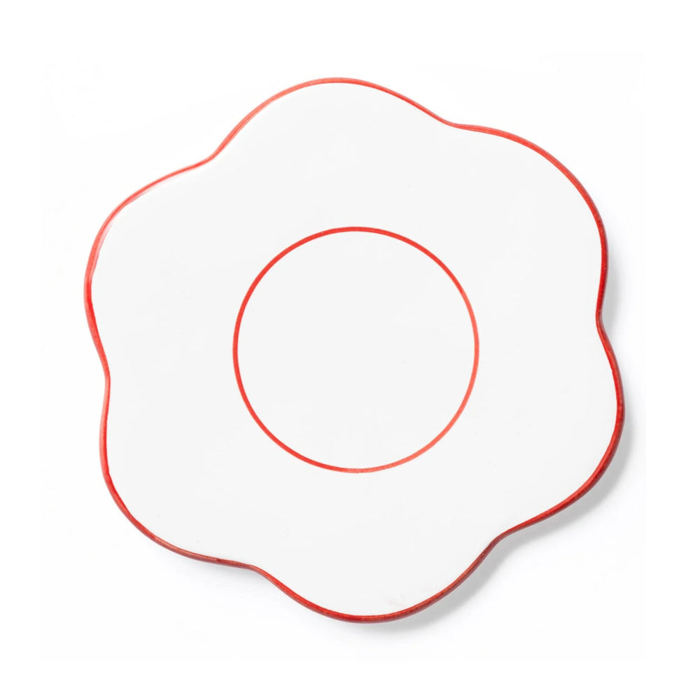 Flower Saucer - Lobster Red