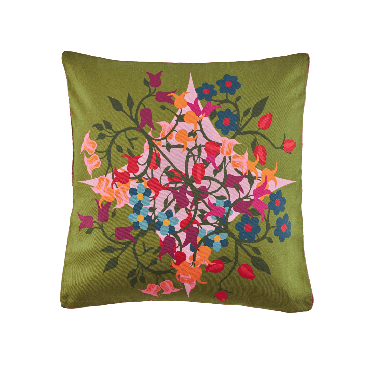 Blumen Green Square Cushion Cover