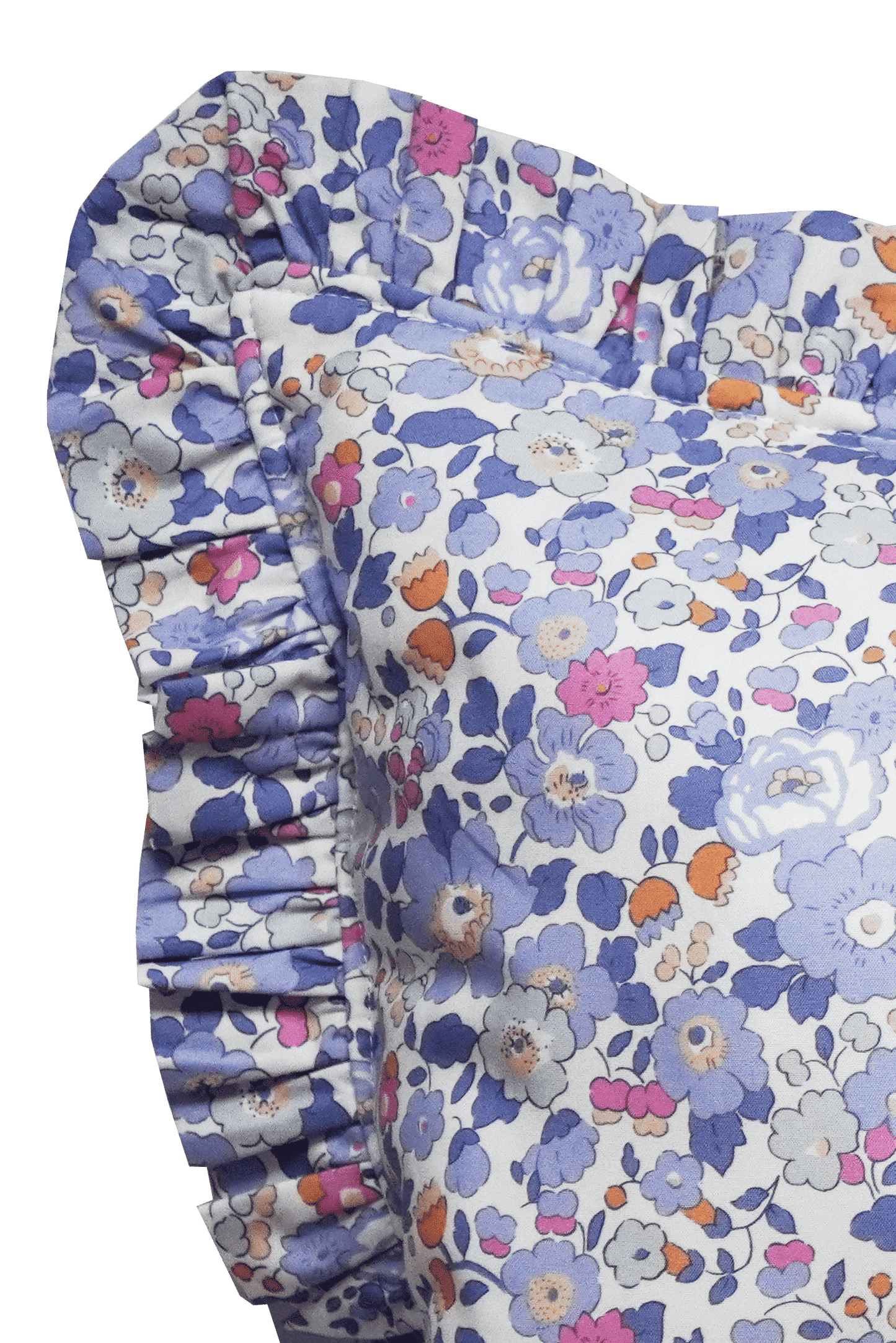 Ruffle Bolster Lumbar Cushion Made With Liberty Fabric Betsy
