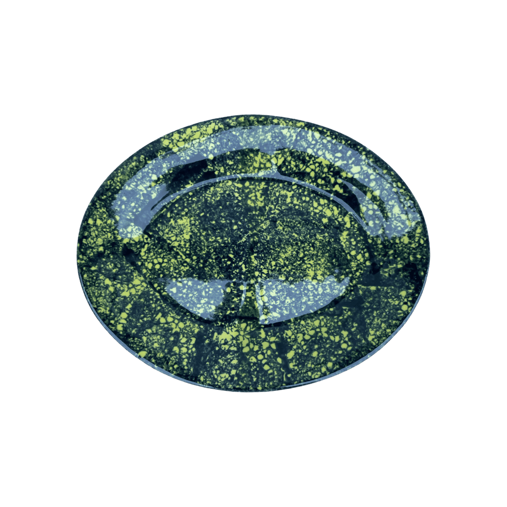 Cobalt Sponged Platter - Small Lime
