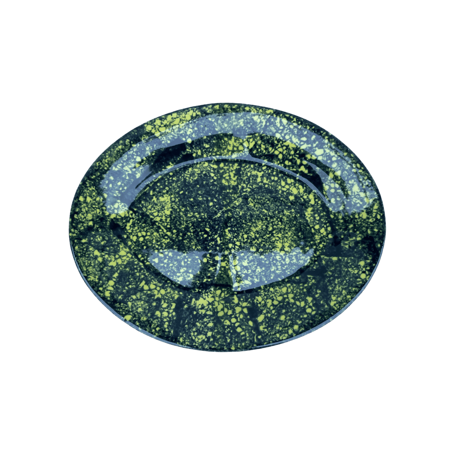 Cobalt Sponged Platter - Small Lime