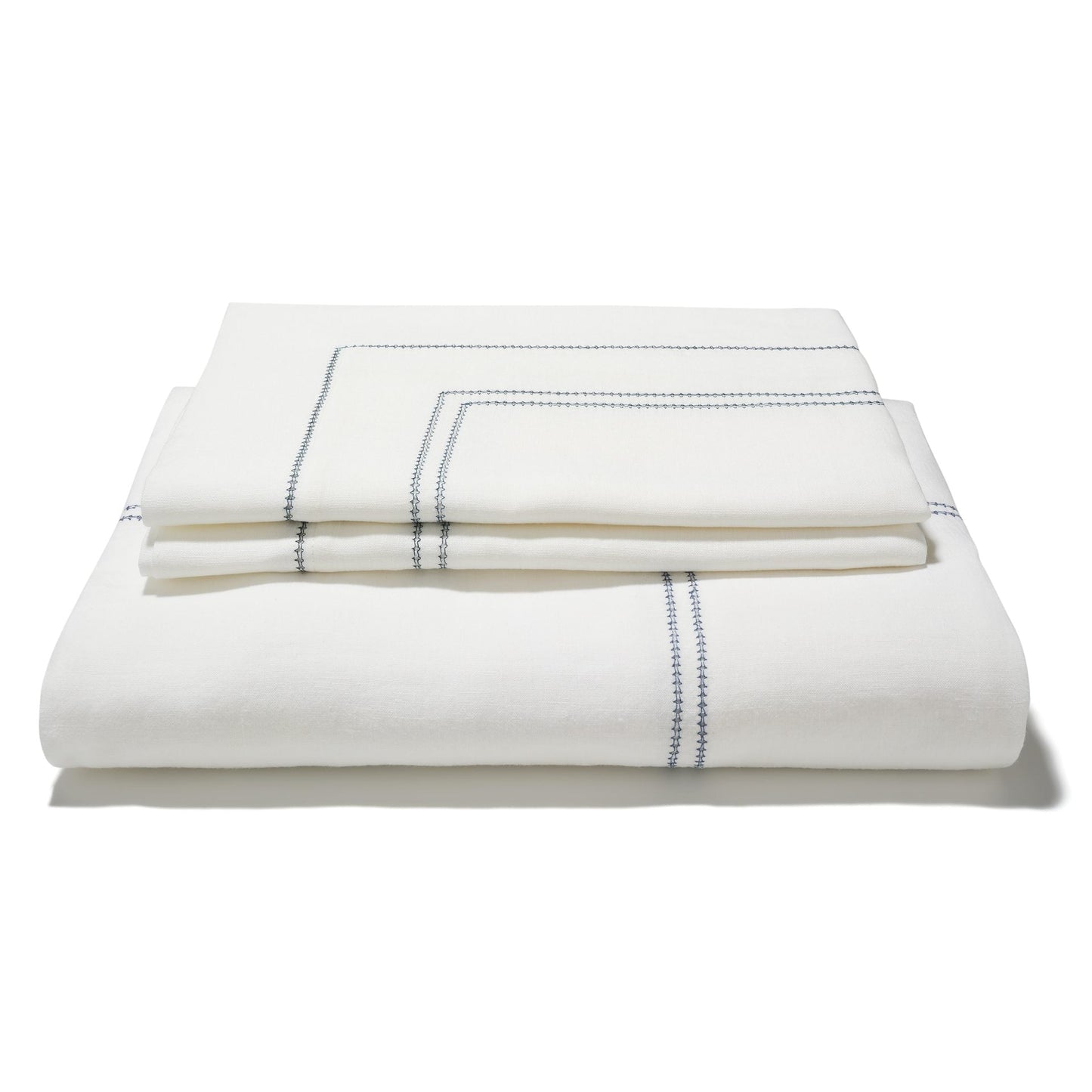 Bed Linen Set Hemstitch Prussian Blue