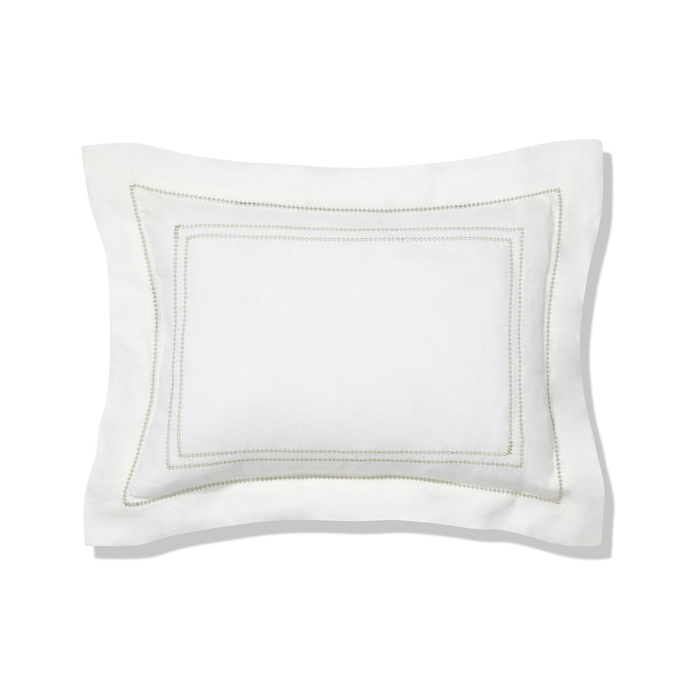 Boudoir Pillow with Hemstitch in Botanical Green