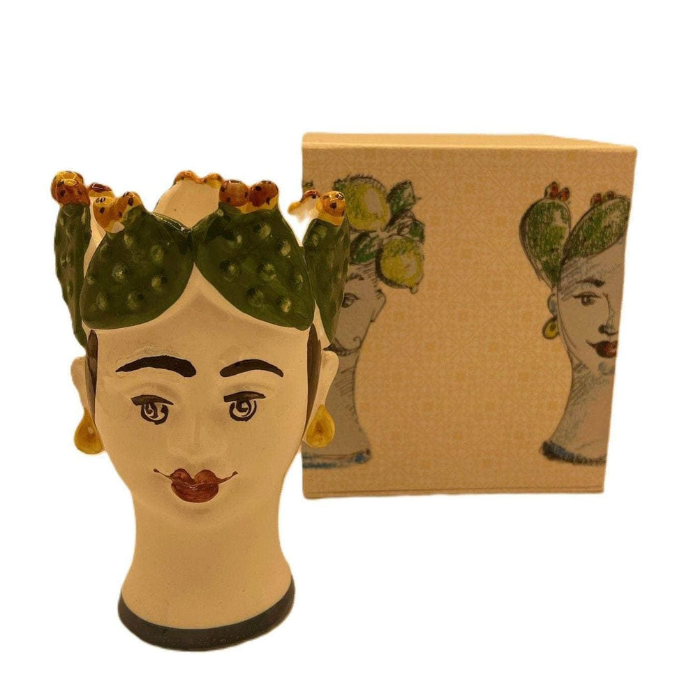 Handpainted Ceramic Candle Woman Head Fig