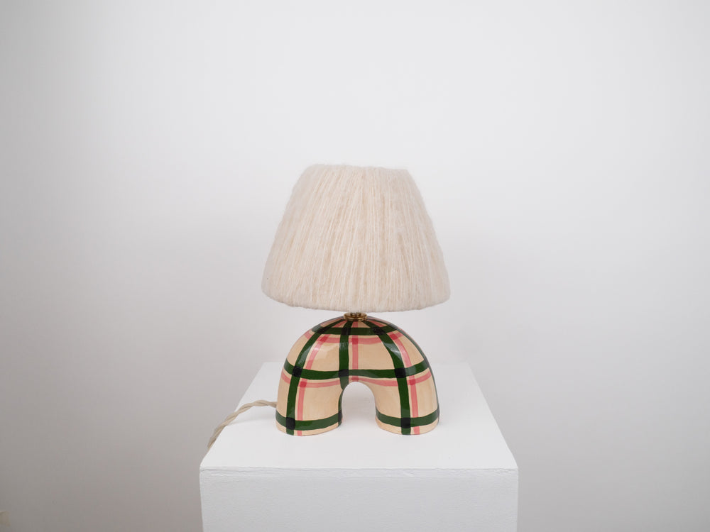 'Me' Table Lamp - Green Gingham