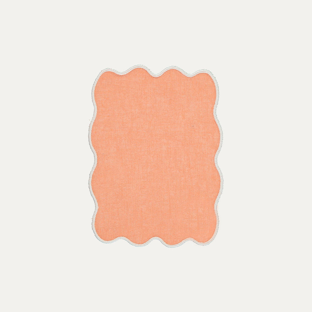 Cocktail Napkin Palma in Orange and Cream