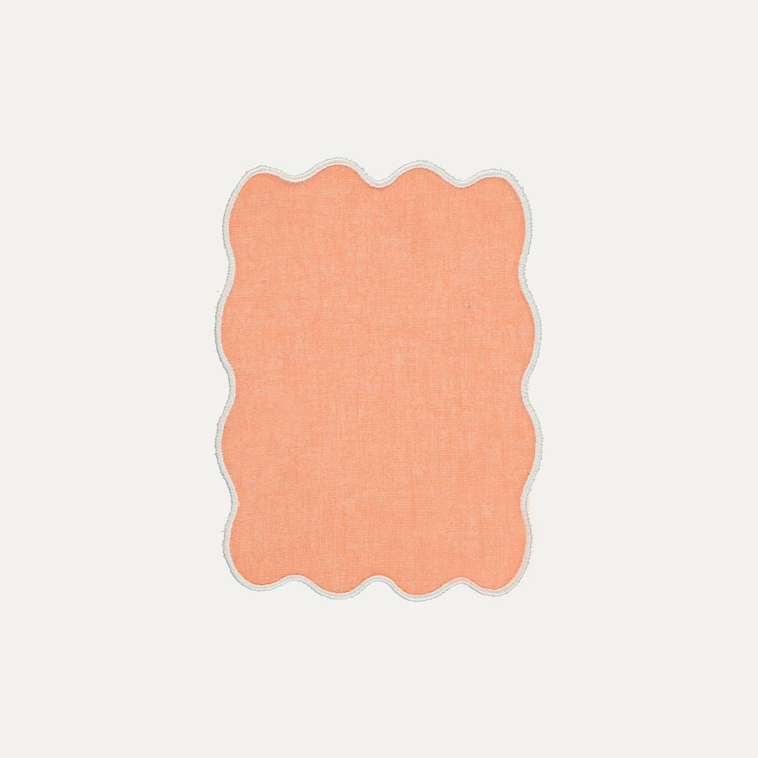 Cocktail Napkin Palma in Orange and Cream