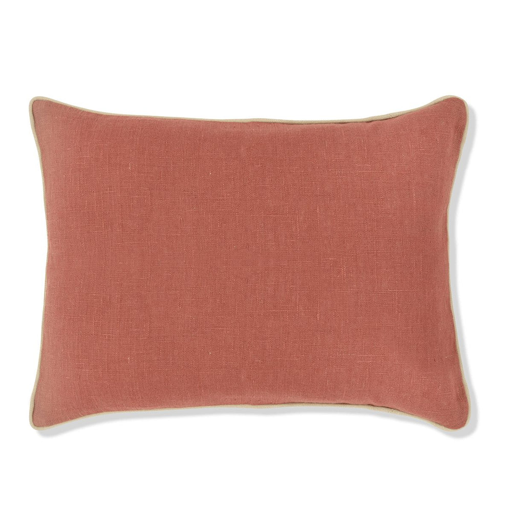 Sirin Terracotta Cushion with Pale Gold Piping