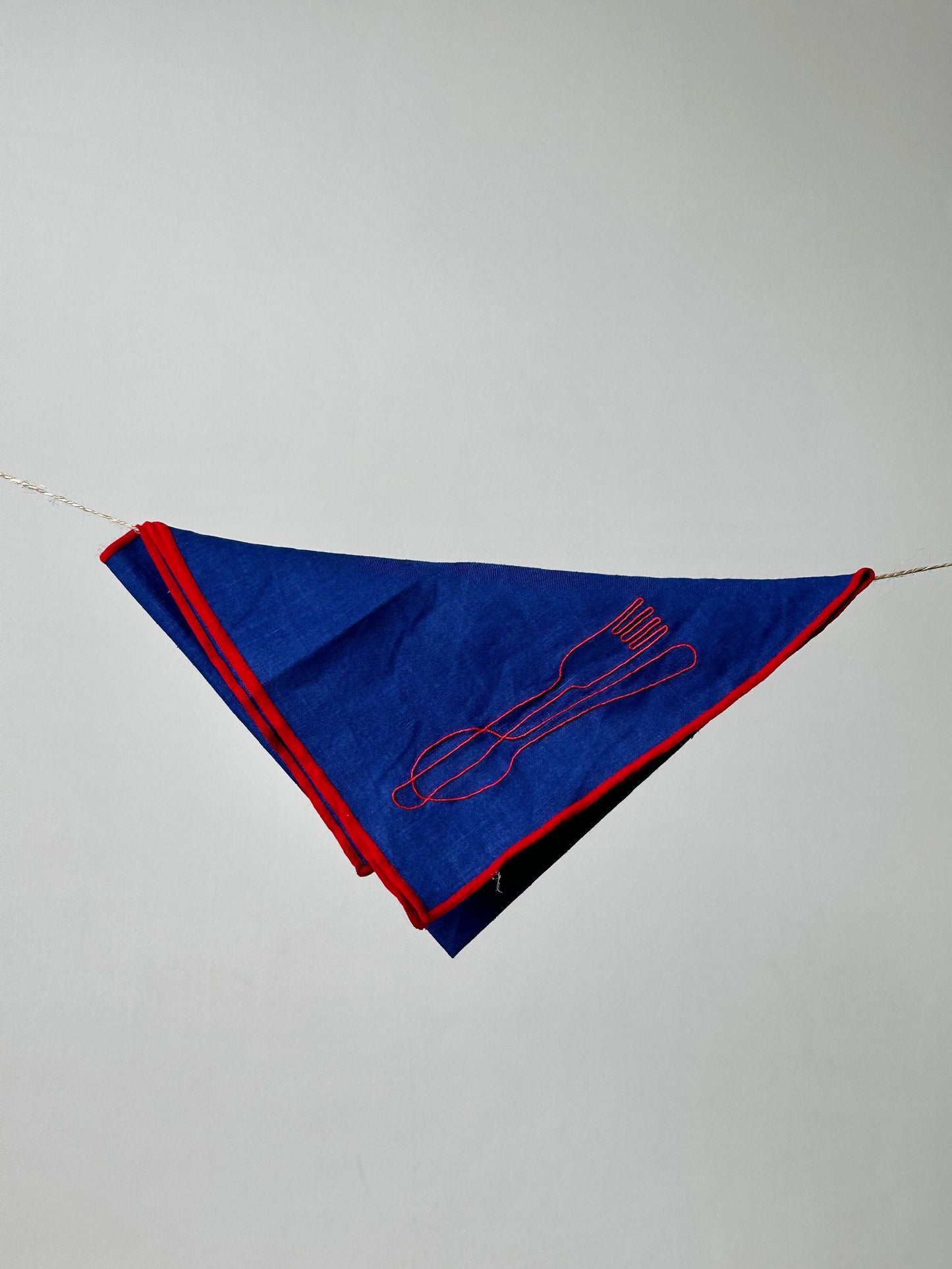 Linen Embroidered Napkins | 'Cutlery'